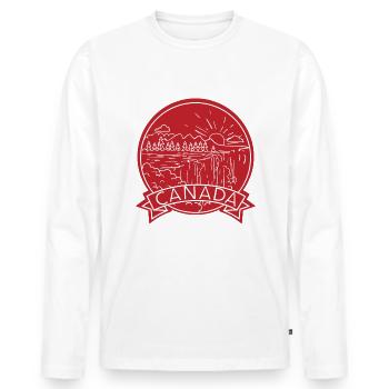 Chutes du Niagara Canada - T-shirt manches longues Premium bio Homme - blanc - Devant - Nico (187cm)