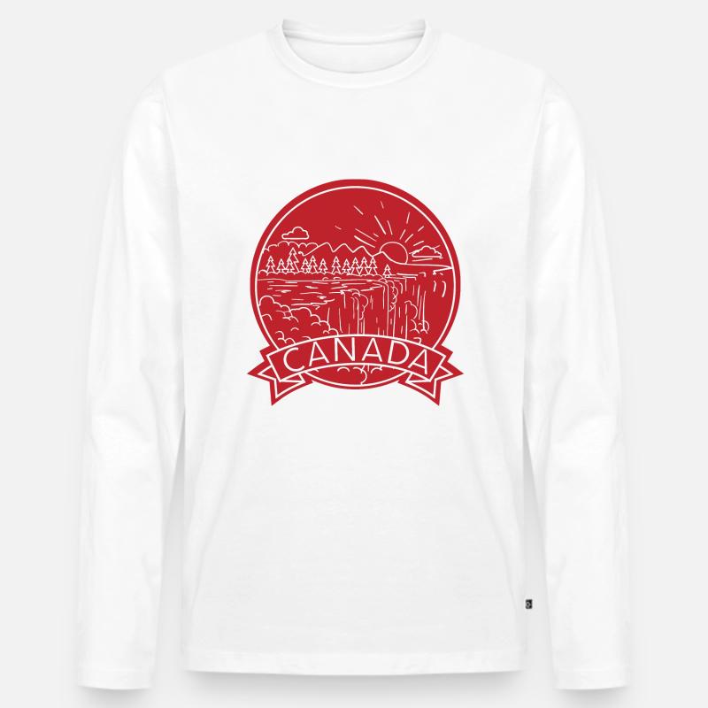 Niagarafälle Kanada - Männer Premium Bio Langarmshirt - Weiß