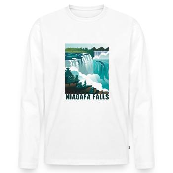 chutes du Niagara - T-shirt manches longues Premium bio Homme - blanc - Devant - Nico (187cm)