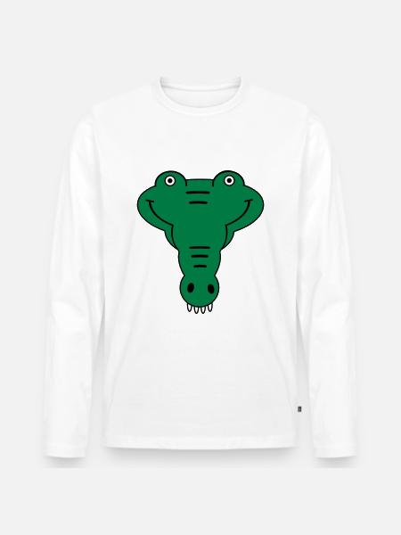 alligator - Men's Premium Organic Long Sleeve Shirt - white