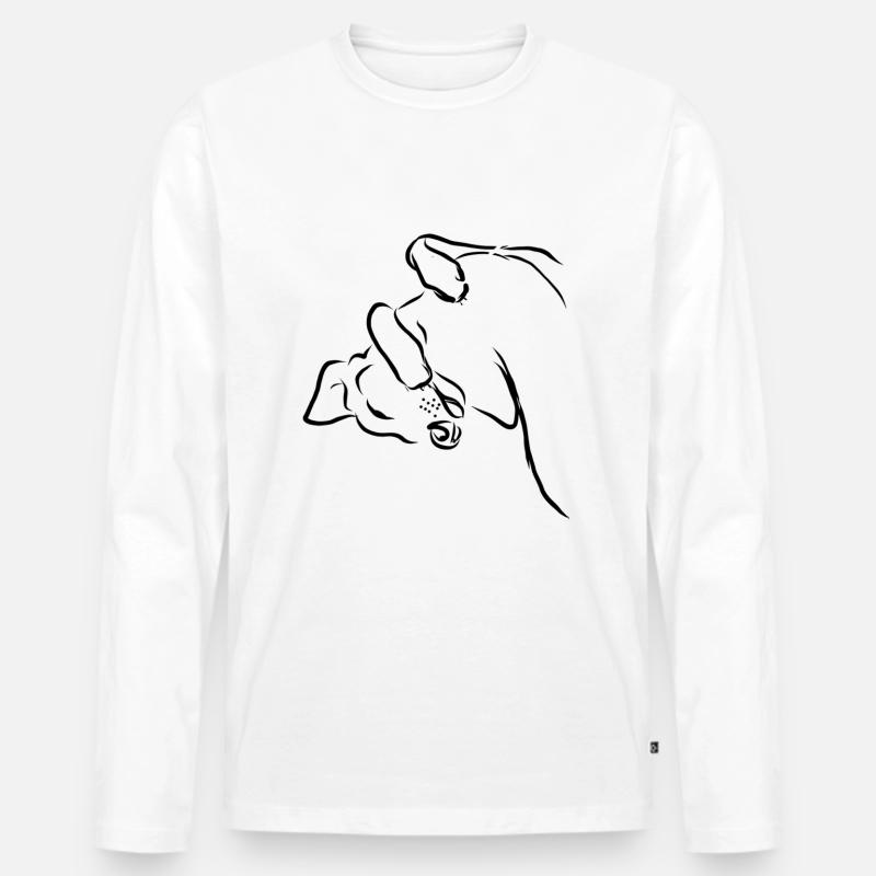 Die entspannte Position - Männer Premium Bio Langarmshirt - Weiß