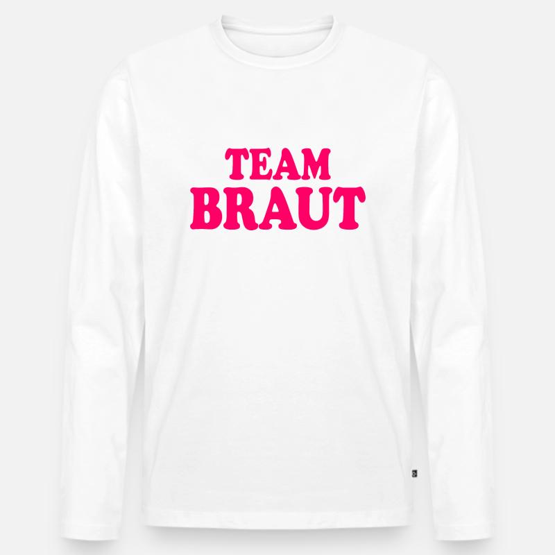 Team braut - Männer Premium Bio Langarmshirt - Weiß