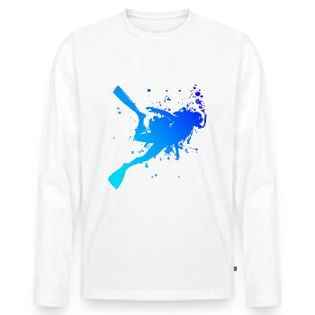 Diver Taucher Diving Scuba Diver Free Dive - Männer Premium Bio Langarmshirt - Weiß - Vorne - Nico (187cm)