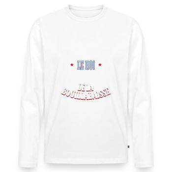 Ici c'est moi le roi de la bouillabaisse - T-shirt manches longues Premium bio Homme - blanc - Devant - Nico (187cm)
