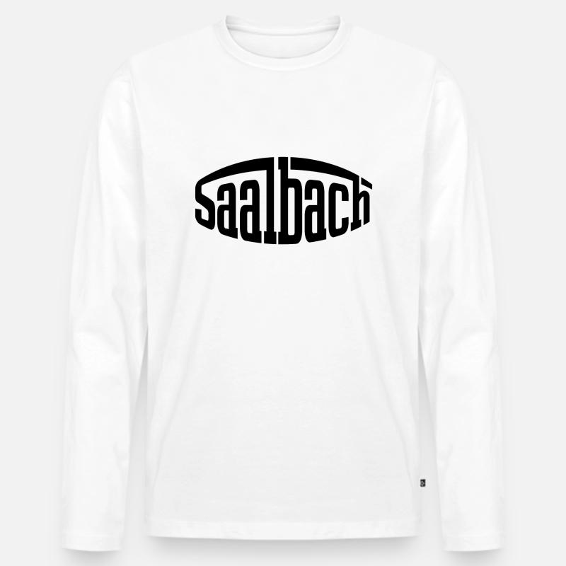 SAALBACH - Männer Premium Bio Langarmshirt - Weiß