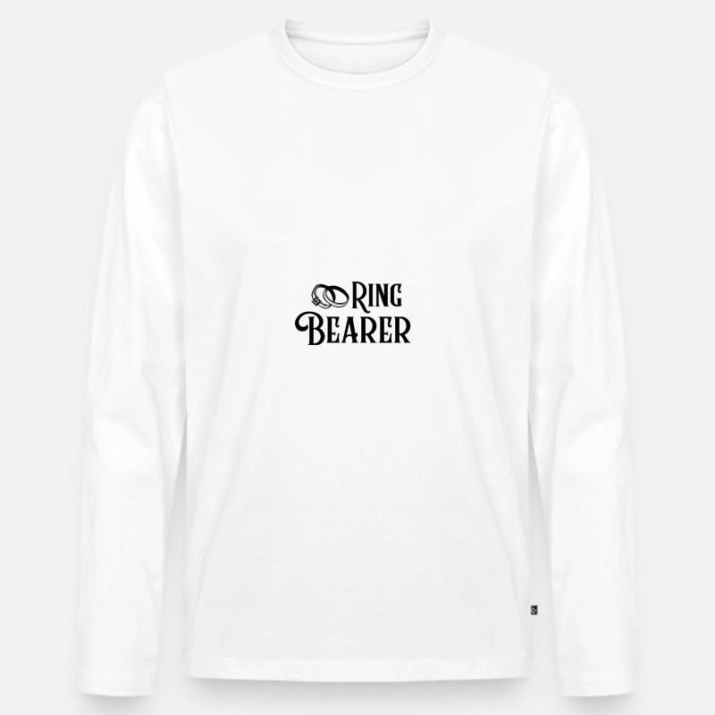 Ring Bearer Geschenk Ringträger Hochzeit - Männer Premium Bio Langarmshirt - Weiß