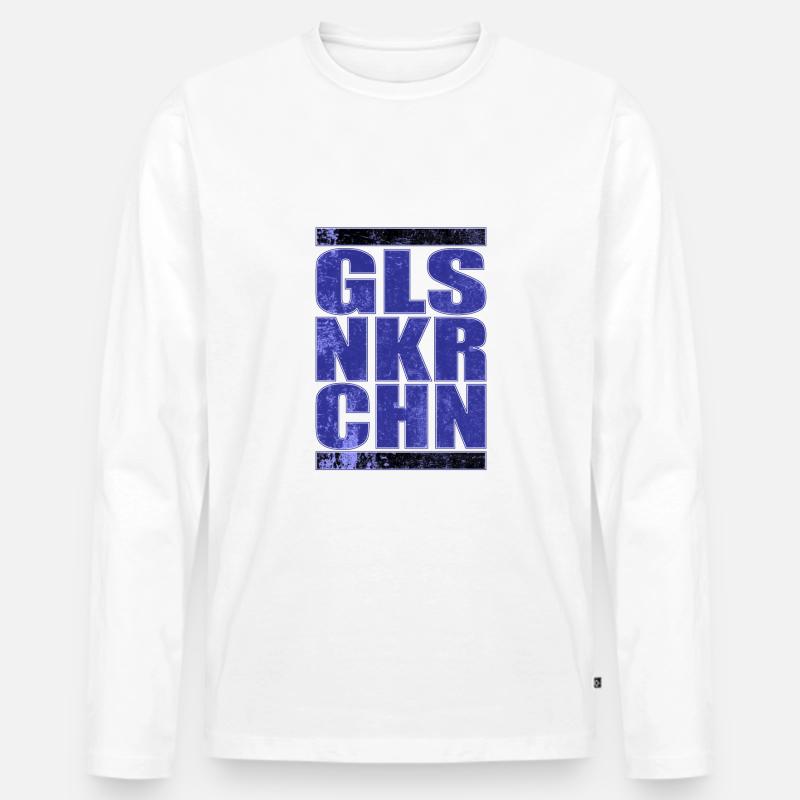 GLSNKRCHN Gelsenkirchen Schalke Geschenkidee - Männer Premium Bio Langarmshirt - Weiß