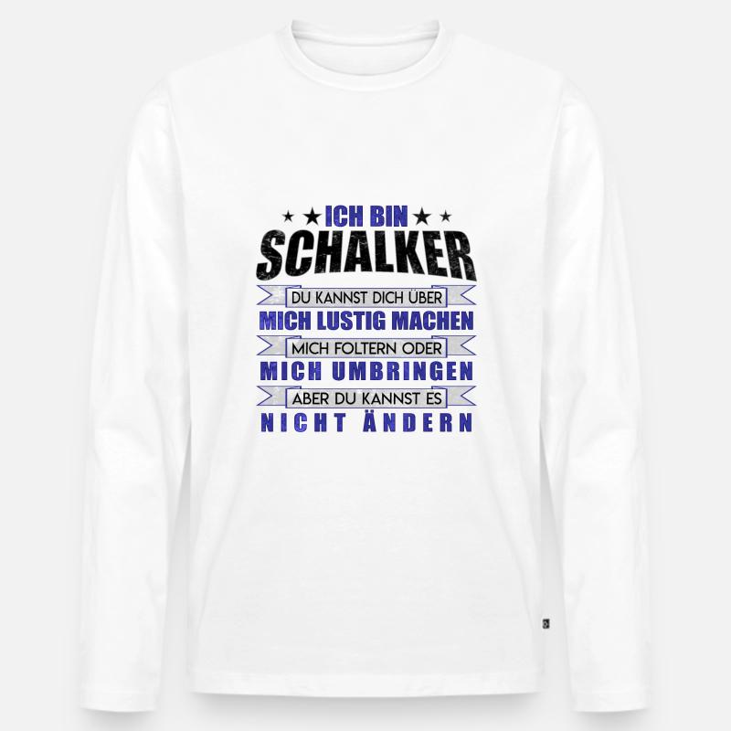 Ich bin Schalker | Fan Design Geschenkidee - Männer Premium Bio Langarmshirt - Weiß