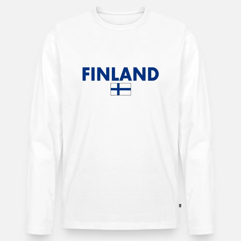 Finnland - Männer Premium Bio Langarmshirt - Weiß