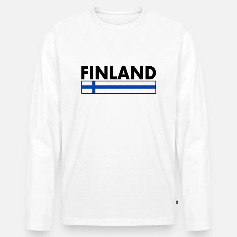 FINNLAND - Männer Premium Bio Langarmshirt - Weiß