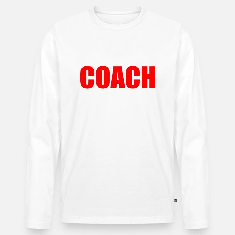 Coach - Männer Premium Bio Langarmshirt - Weiß