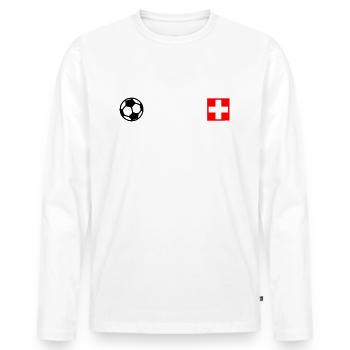 Suisse - T-shirt manches longues Premium bio Homme - blanc - Devant - Nico (187cm)