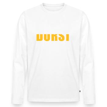 Durst (b) - Männer Premium Bio Langarmshirt - Weiß - Vorne - Nico (187cm)