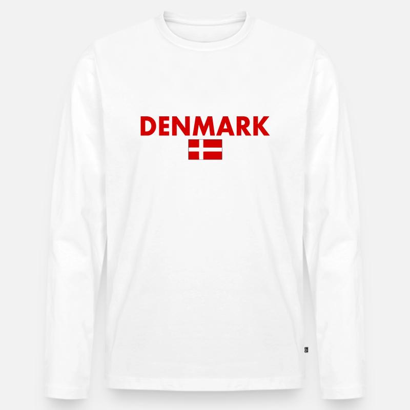Dänemark - Männer Premium Bio Langarmshirt - Weiß