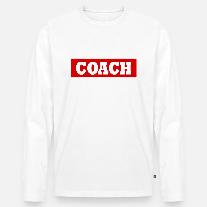 Coach - Männer Premium Bio Langarmshirt - Weiß