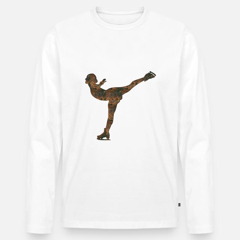 Rost Eiskunstlauf - Männer Premium Bio Langarmshirt - Weiß