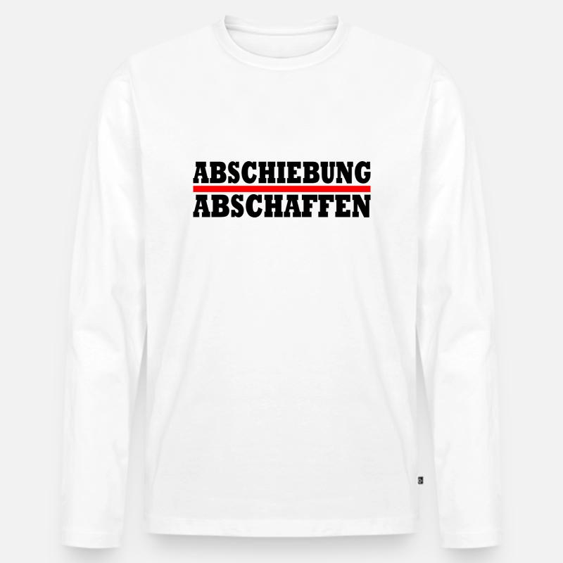 abschiebung abschaffen - Männer Premium Bio Langarmshirt - Weiß