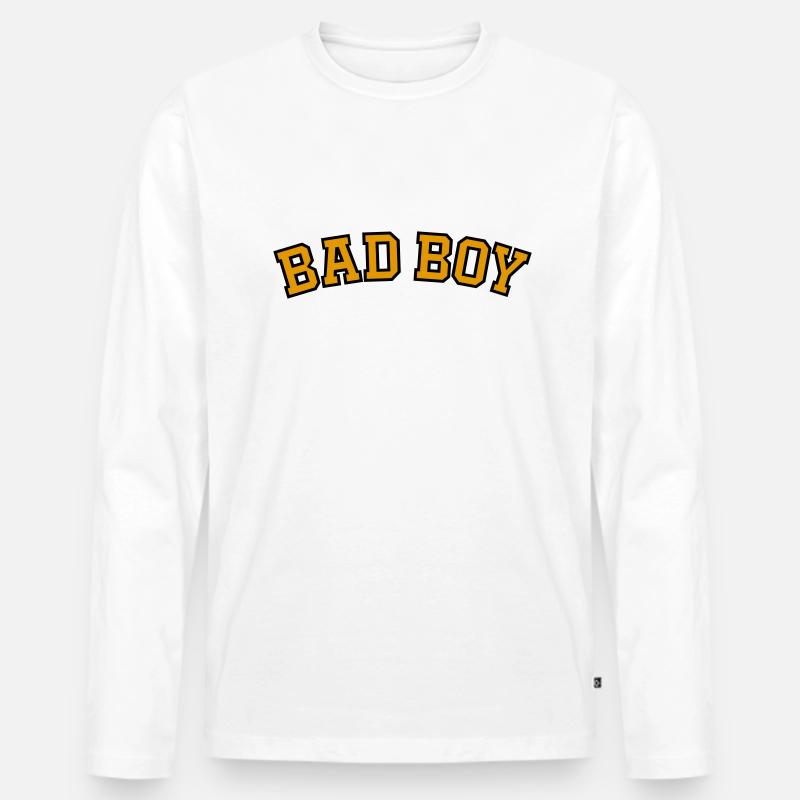 BÖSER JUNGE - Männer Premium Bio Langarmshirt - Weiß