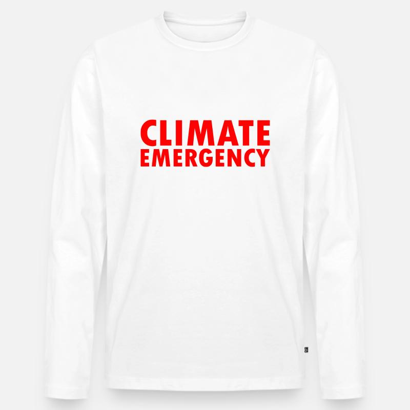 Climate emergency - Männer Premium Bio Langarmshirt - Weiß