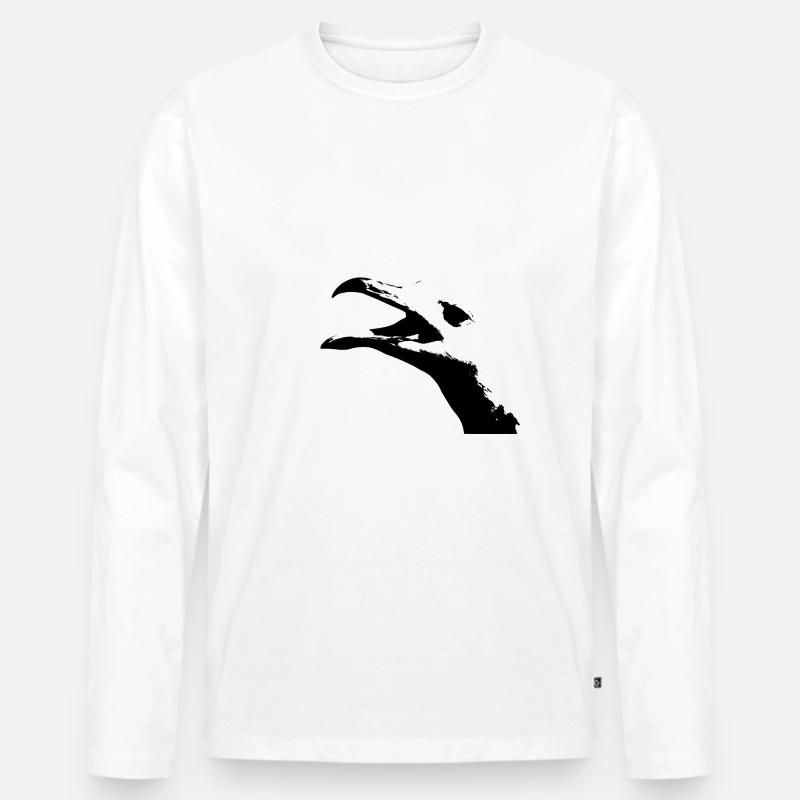 Möwe - Männer Premium Bio Langarmshirt - Weiß