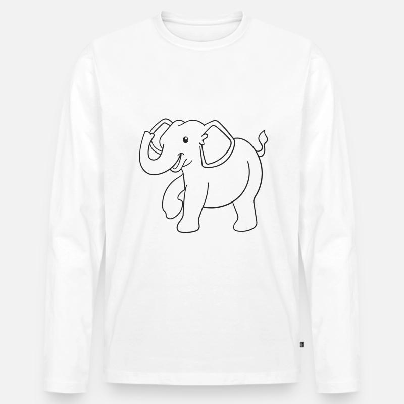 Elefant, Elefanten, Geschenk, Geschenkidee - Männer Premium Bio Langarmshirt - Weiß