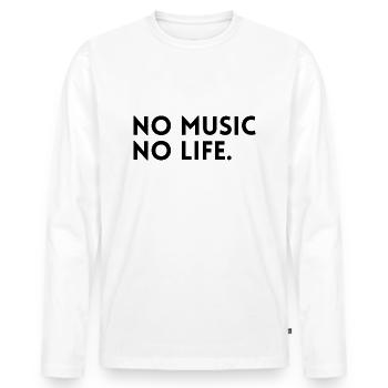 No music - No life. - Men's Premium Organic Long Sleeve Shirt - white - Front - Nico (187cm)