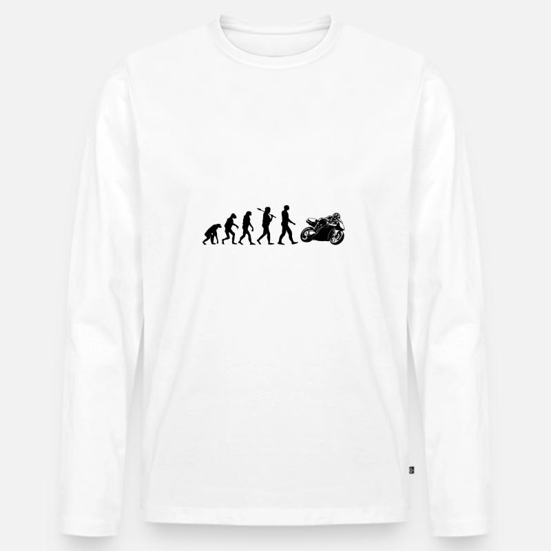 Motorrad Superbike Evolution Geschenk - Männer Premium Bio Langarmshirt - Weiß