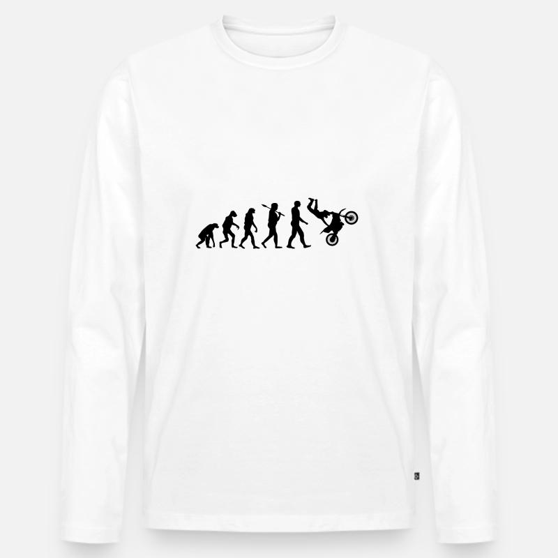 Motocross Dirtbike Evolution Geschenk - Männer Premium Bio Langarmshirt - Weiß