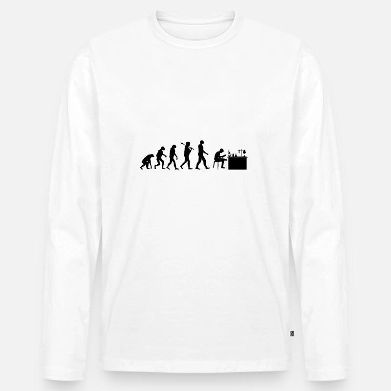 Chemiker Evolution Chemie Geschenk - Männer Premium Bio Langarmshirt - Weiß