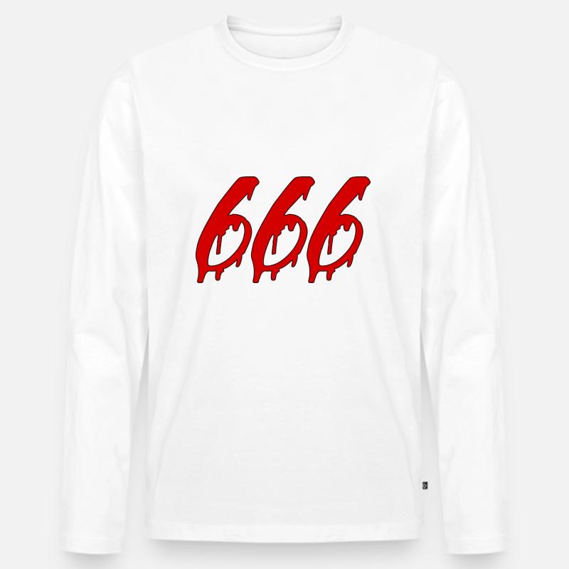 666 - Männer Premium Bio Langarmshirt - Weiß