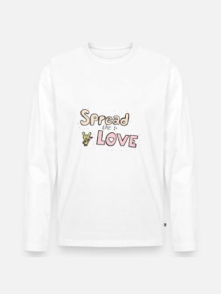 Spread the Love - Men's Premium Organic Long Sleeve Shirt - white