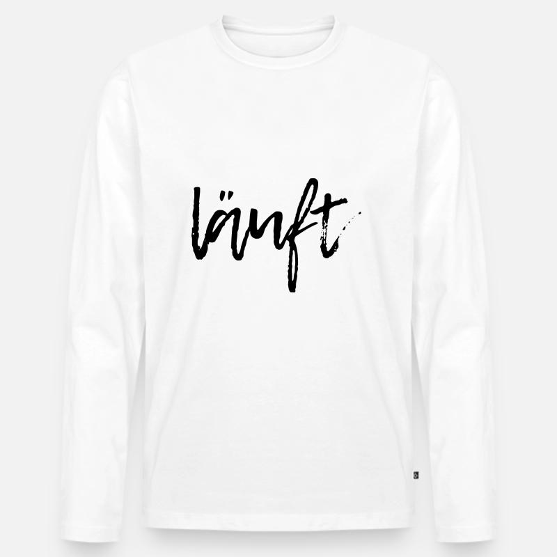läuft - Männer Premium Bio Langarmshirt - Weiß