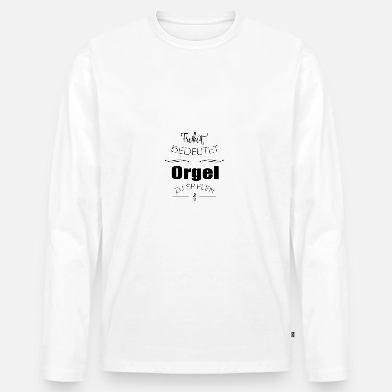 Orgel Instrument Geschenk - Männer Premium Bio Langarmshirt - Weiß