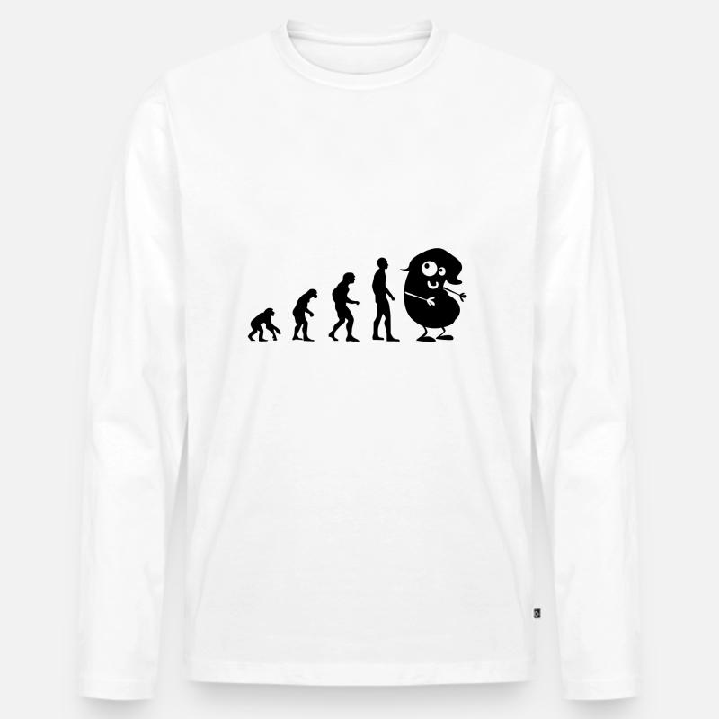 Evolution - die Bohne - Männer Premium Bio Langarmshirt - Weiß