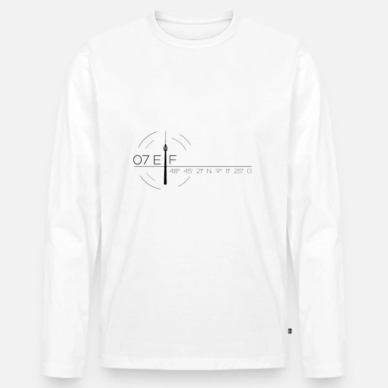 Stuttgart - Männer Premium Bio Langarmshirt - Weiß