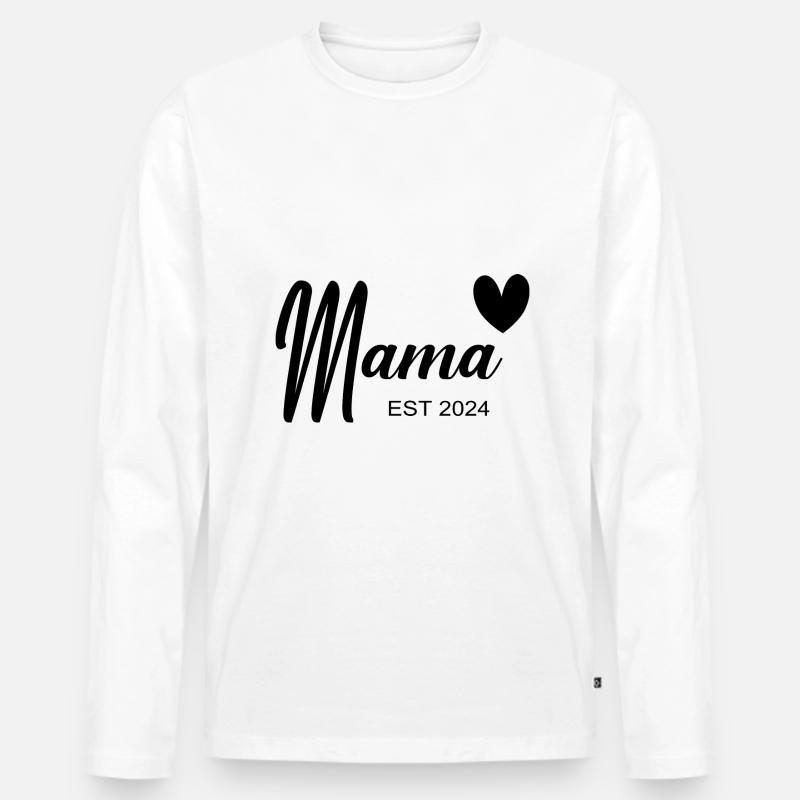 Mama Est 2024 - Männer Premium Bio Langarmshirt - Weiß