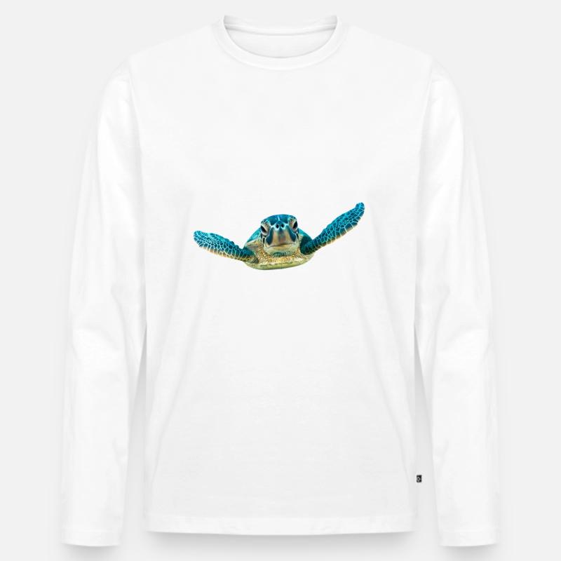 turtle schildkroete tiere animals10 - Männer Premium Bio Langarmshirt - Weiß