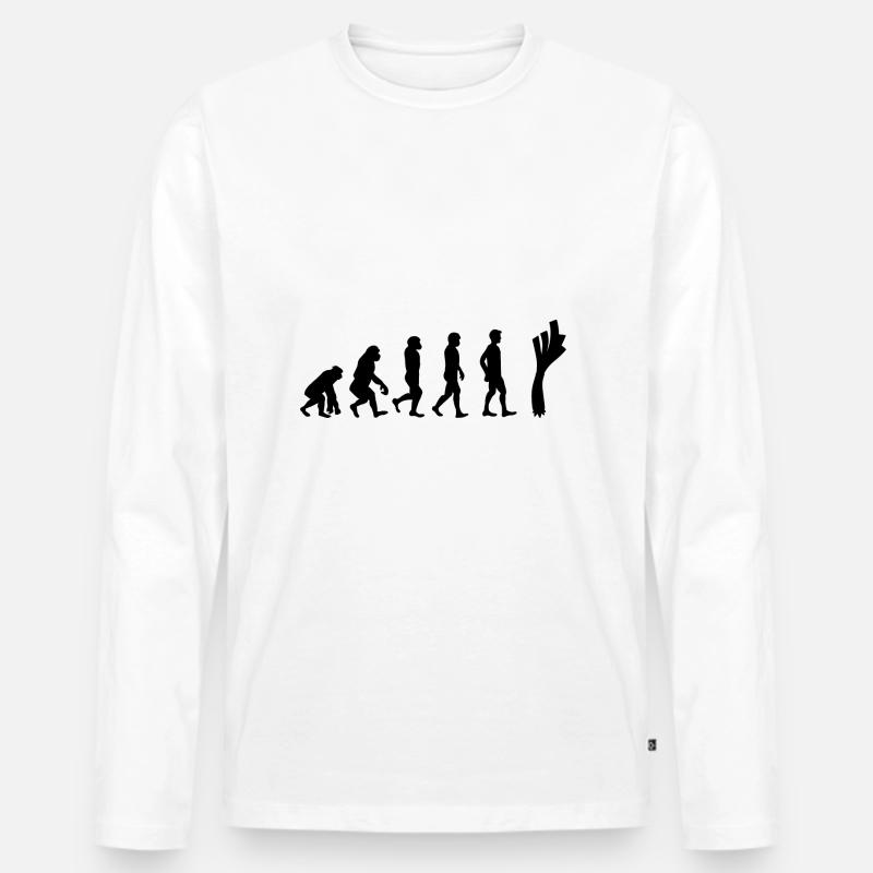 Lauch Evolution - Männer Premium Bio Langarmshirt - Weiß