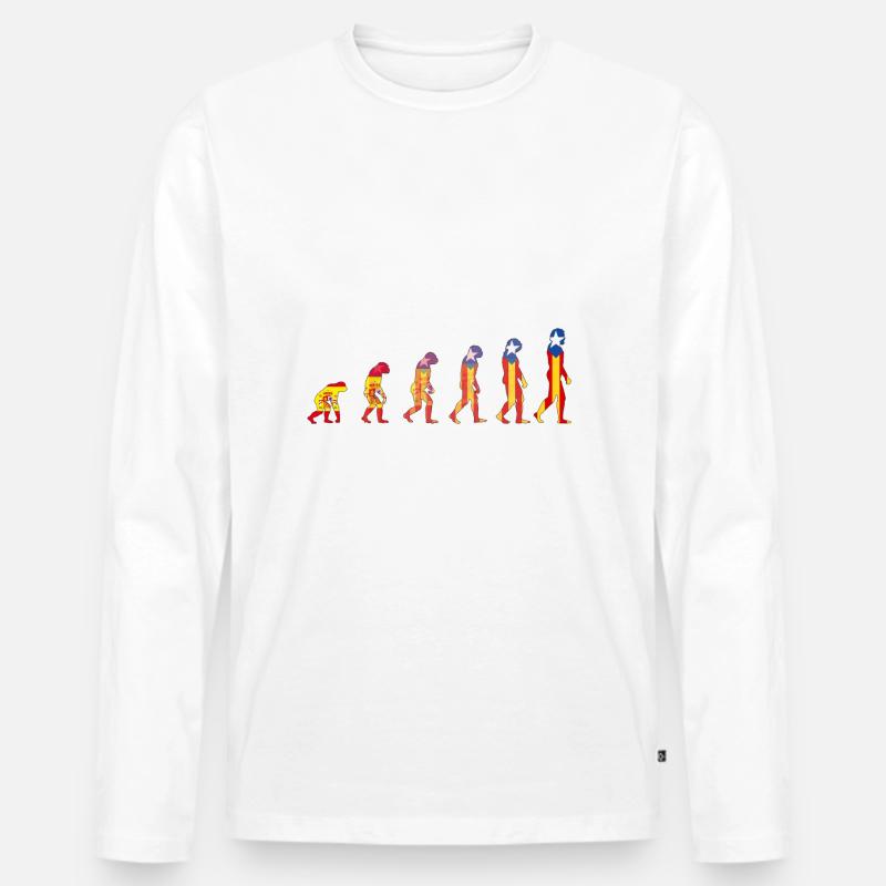 Katalanische Evolution - Männer Premium Bio Langarmshirt - Weiß