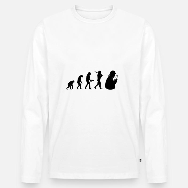 sherlock holmes evolution progress development - Men's Premium Organic Long Sleeve Shirt - white