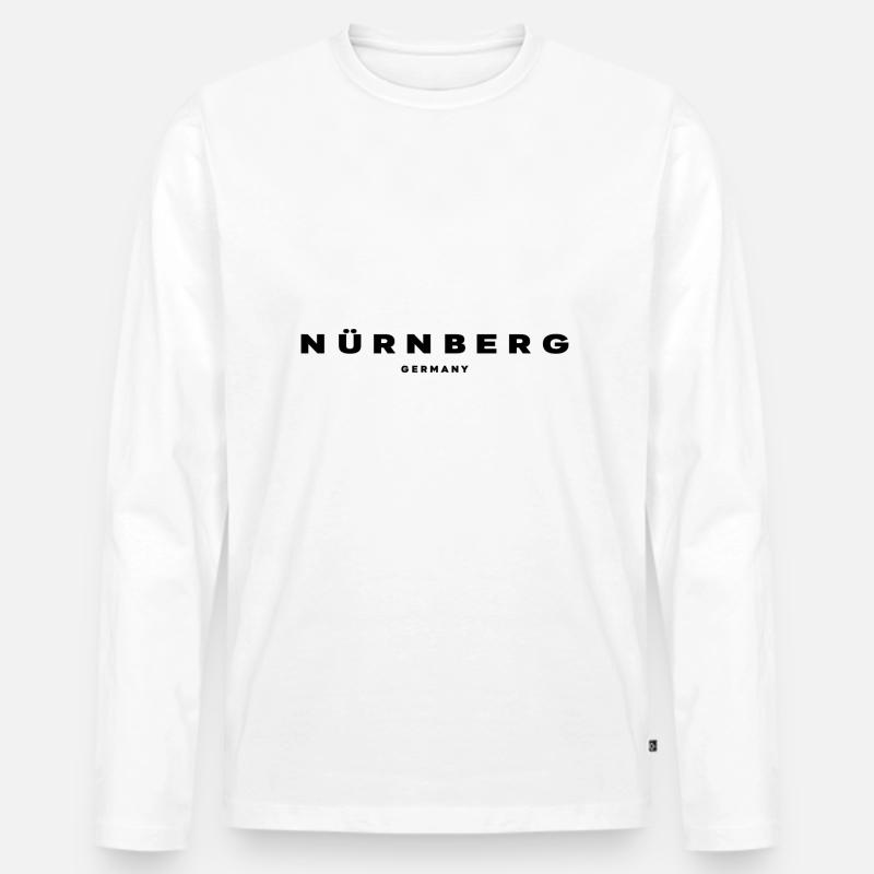 Nürnberg - Männer Premium Bio Langarmshirt - Weiß