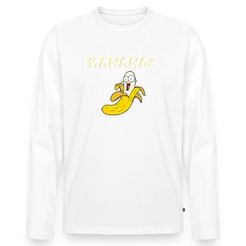 Bananes FUN WEAR - T-shirt manches longues Premium bio Homme - blanc - Devant - Nico (187cm)