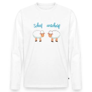 Moutons flous FUN WEAR - T-shirt manches longues Premium bio Homme - blanc - Devant - Nico (187cm)