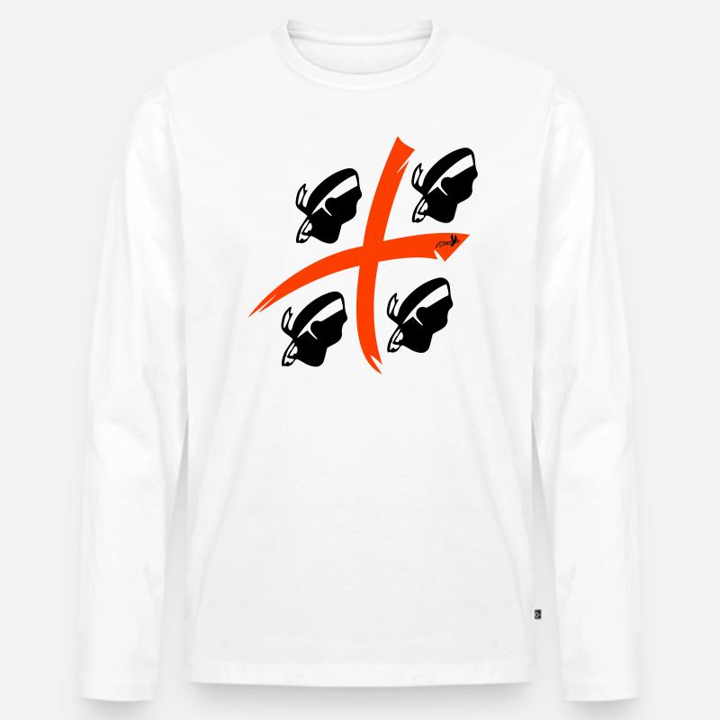 4 Mori-Stil - Männer Premium Bio Langarmshirt - Weiß