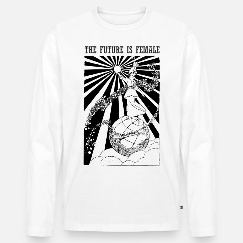 Die Zukunft ist weiblich - Männer Premium Bio Langarmshirt - Weiß