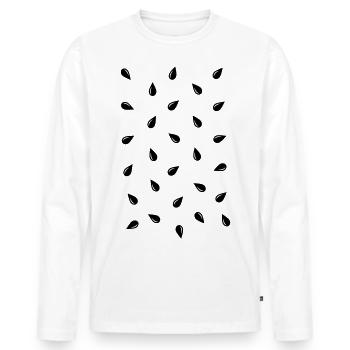 Costume de melon graines de pastèque fruits fruits fruits - T-shirt manches longues Premium bio Homme - blanc - Devant - Nico (187cm)