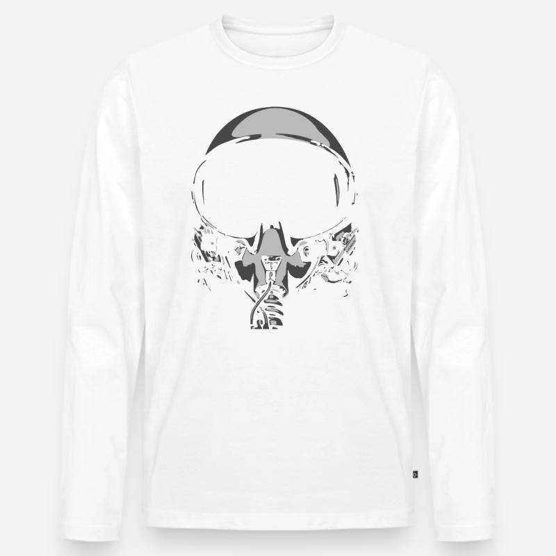 HELM / 1706 - Männer Premium Bio Langarmshirt - Weiß
