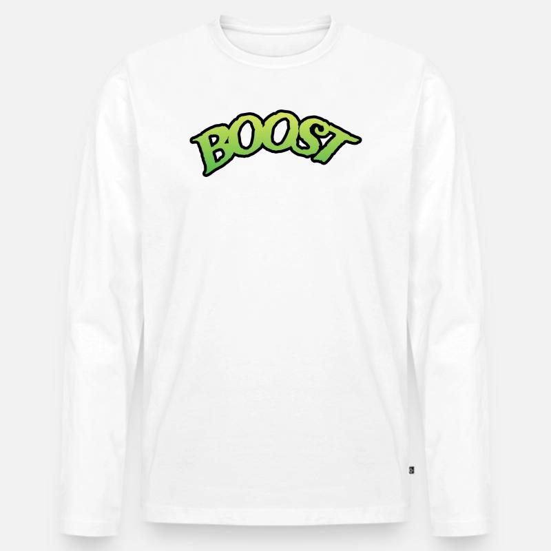 BOOST - Männer Premium Bio Langarmshirt - Weiß
