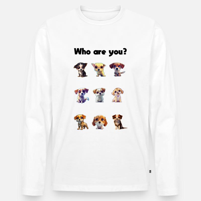 Dog9x9 - Männer Premium Bio Langarmshirt - Weiß