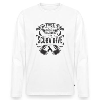 Ma chose préférée à faire est le cadeau de plongée sous-marine - T-shirt manches longues Premium bio Homme - blanc - Devant - Nico (187cm)